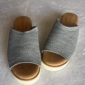 Corso Como Blue/Silver Mules with Textured Upper and Curved Shape